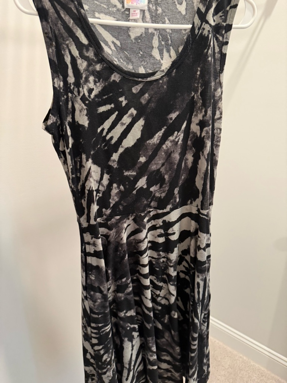 LuLaRoe Black & Gray Marble Tank Dress
